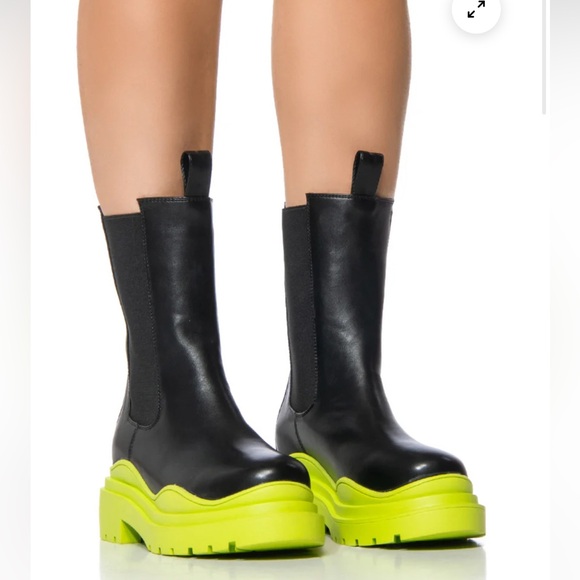 Azalea Wang Shoes - AZALEA WANG ONLY IN MY DREAMS PLATFORM BOOTIE IN LIME